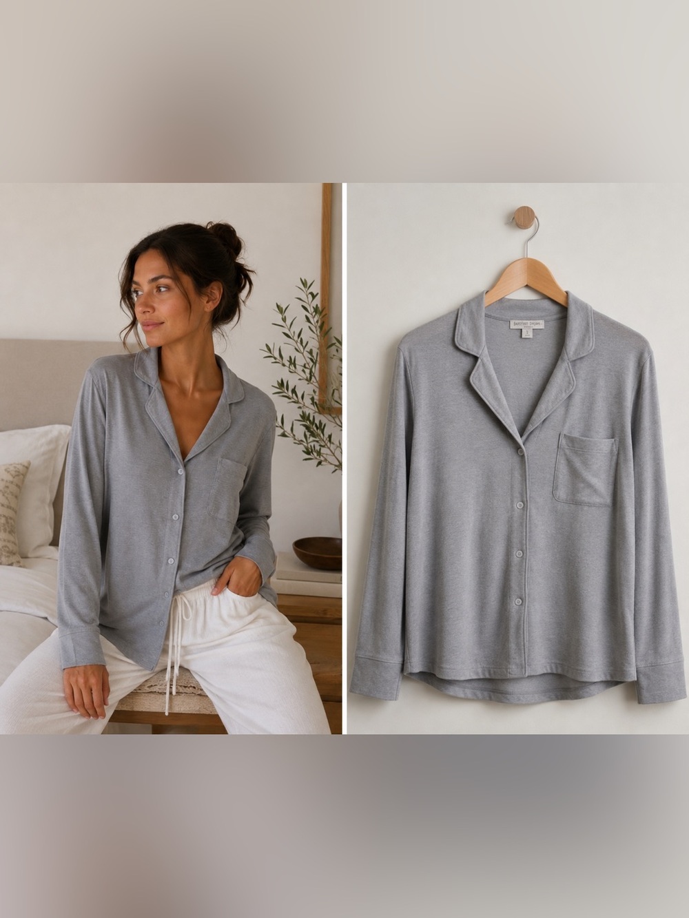 SKIMS Soft Lounge Sleep Top Heather Grey NWT Size M